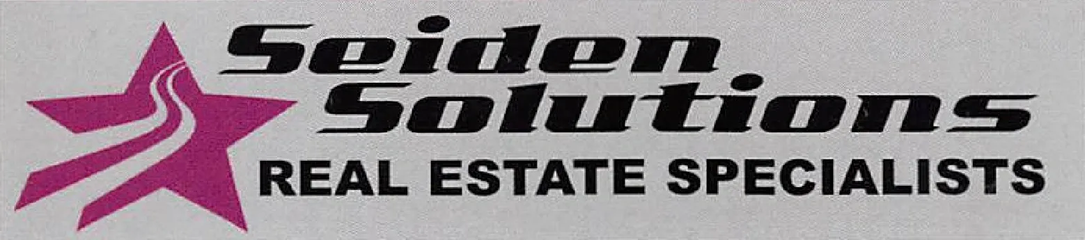 A black and white picture of the logo for hidden solutions estate.